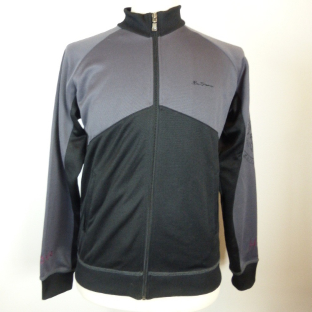BEN SHERMAN GRAY ZIP WARM UP SWEATER JACKET L 3